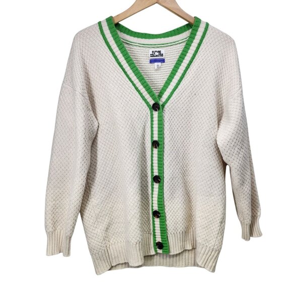 Future Collective Kahlana Barfield Brown Button-Up‎ Cardigan Sweater L Academia - Picture 8 of 8